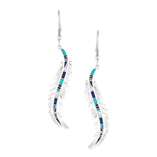 Montana Silversmiths Women's Breaking Trail Feather Earrings Silver One Size