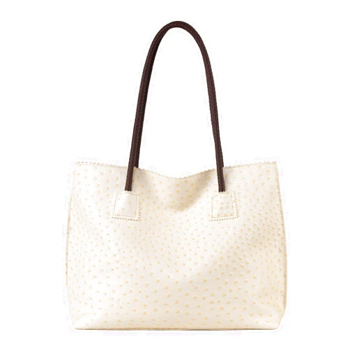 Milan Chiva Tote Bag for Women with Zipper Large Ostrich Vegan Leather Shoulder Purses and Handbags