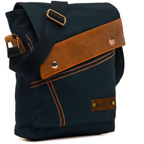 Sechunk Canvas Shoulder Bags Crossbody Bags Messenger Bags Purse Daypack for Men Women