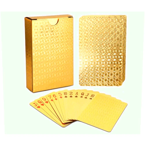 EAY Deck of Cards, Gold Deck of Cards, Gold Playing Cards 2 Pack, Gold Waterproof Playing Cards, Poker Cards, Washable & Flexible, Playing Cards 2 Pack