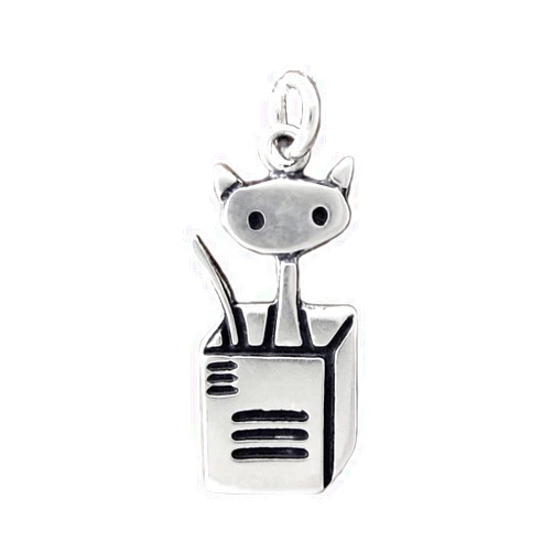 Mark Poulin Cat Charm to Add to Charm Bracelet - Choose Your Own Sterling Silver Cute Cat Charm (Box Cat)