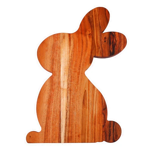 Affinity Decor Bunny Shaped Wood Serving Board, Wood Cutting Board for Kitchen, Wooden Charcuterie Boards, Funny Serving Platter for Cheese and Food, 14.3