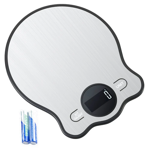 HNZYFUTA Digital Kitchen Scale Weight 22lbs Grams & Ounces 1g/0.1oz for Food Baking Cooking and Coffee with Blue Stainless Steel and LCD Display (Batteries Included)