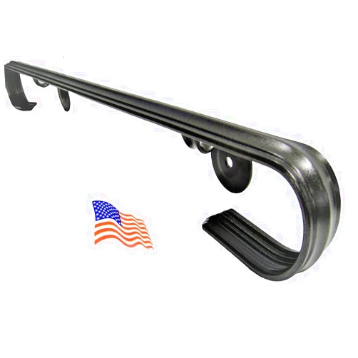 K KENOSHA IRON Kenosha Iron 2 Ft Wrought Iron Handrail Staircase Porch Deck Railing- Made in America- Wall Mounted Black Metallic Indoor Outdoor Installation Hardware Included…