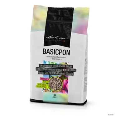 Lechuza Basic PON Mineral Plant Substrate, 6 Liter Bag, Gray