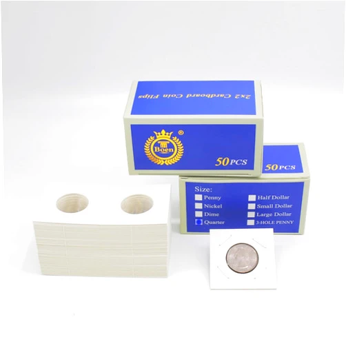 Boen 100 Piece Coin Flips for Quarter Premium 2x2 Coin Holders Coin Holders for Collectors.（100pcs Quarter Coin Flips）