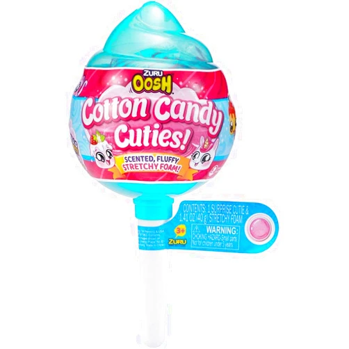 Tobar Oosh Slime Cotton Candy Cuties Series 2 by ZURU (Purple) Scented, Squishy, Fluffy, Soft, Stretchy, Stress Relief, Party Favors, Non-Stick with Collectible Cutie Slow Rise Toy