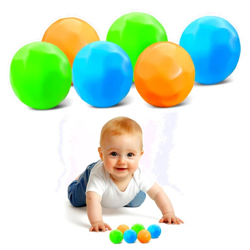 Botabee Multi-Colored Replacement Ball Set for VTech Drop & Go Dump Truck | Vibrant, Colorful Rock Balls Compatible with Vtech Construction Toy | Pack of 6