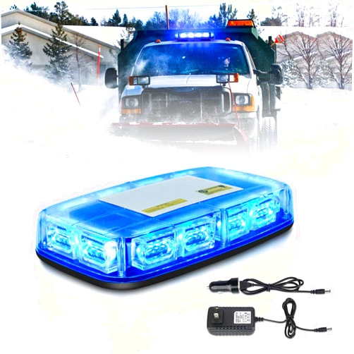 OPP ULITE Rechargeable Strobe Light Blue Wireless Battery, 17 Flashing Mode, High Low Brightness, 48pcs Led, Beacon Roof Top Hazard Flash Warning Lights for Vehicles Trucks Snow Plow Postal Mail UTV, 1PC Pack
