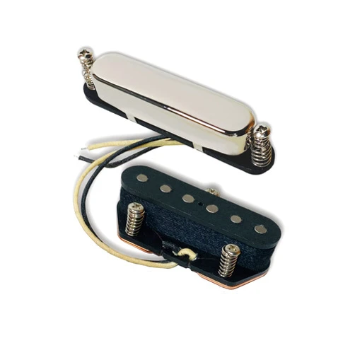 LAMSAM Pickups Set for 6 String Guitars, Single Coil Pick Ups with Alnico 5 Magnets, Bridge & Neck Pups as Tele Build or Replacements, Rich Tone Super Responsive, Chrome