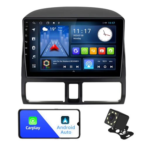 AUMUME 2+32G Android 10 Double Din Car Stereo for Honda CR-V 2002-2006 with 9 Inch Touchscreen Radio Built-in Wireless Carplay/Android Auto/GPS/Bluetooth/FM/AUX-in/Steering Wheel Control Backup Camera