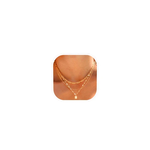 YEEZII Layered Gold Necklaces for Women Trendy, 3 Pcs 14K Gold Plated Choker Paperclip Box Chain Necklace, Stackable Women's Gold Pendant Necklaces Jewelry Set