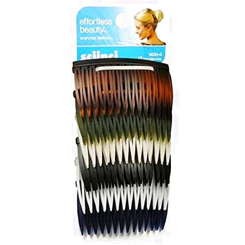 Scunci Effortless Beauty Side Hair Combs 12 Each (Pack of 2)
