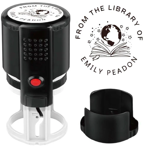 GPCZERBH The Library of Personalized Teacher Stamps, Self-Inking Book Stamps, Custom Monogram & Floral Design, This Book Belongs to' Stamp