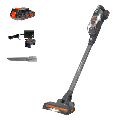 BLACK+DECKER POWERSERIES 20V MAX Cordless Stick Vacuum Cleaner, Household Vacuum Cleaners for Hardwood Floors and Carpet, LED Lights, Detachable, Anti-Tangle, Lightweight, Bagless (BHFEA18D1)