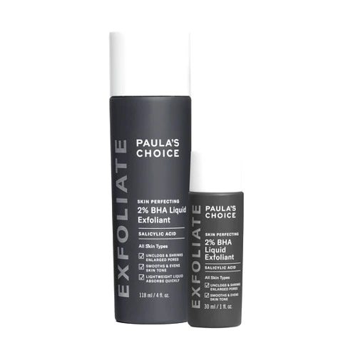 Paula's Choice Skin Perfecting 2% BHA Liquid Salicylic Acid Exfoliant Duo, Gentle Exfoliator for Blackheads, Large Pores, Wrinkles & Fine Lines, Includes 1 Full Size Bottle & 1 Travel Size Bottle