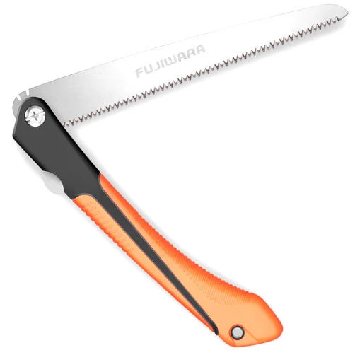 Fujiwara Folding Saw,10inch Rugged Blade Hand Pruning Saw with SK4 Steel Blade and 2 Adjustable Angles,Cutting Wood,PVC,Bone,Safety Lock Feature,Ideal for Camping,Pruning,Gardening,and Landscaping