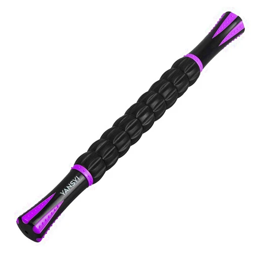 Yansyi Muscle Roller Stick for Athletes - Body Massage Roller Stick - Release Myofascial Trigger Points Reduce Muscle Soreness Tightness Leg Cramps & Back Pain for Physical Therapy & Recovery (Purple)