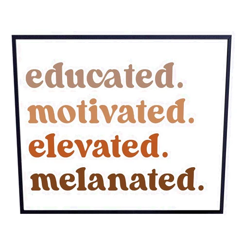YELLOWBIRD ART & DESIGN Motivational African American Wall Art & Decor - Classroom Decorations - African American Art - Black Pride - Motivational poster - Black women, Home Office - positive Quotes Inspirational Wall Decor