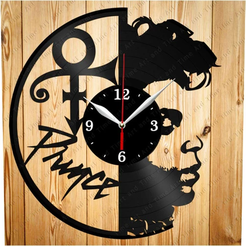 DAONEG Vinyl Record Clock Vinyl Clock Prince Handmade Exclusive Clock Art Decor Home Wall Clock Black Original Gift Unique Design