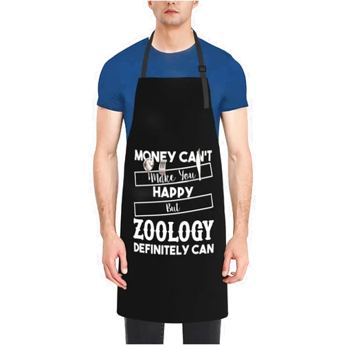 DFNNFM Money Can't Make You Happy But Zoology Definitely Can Apron For Men Women Gift Aprons Funny Cooking Chef Apron with Pockets Adjustable Neck Waterproof Apron BBQ Kitchen Work Aprons