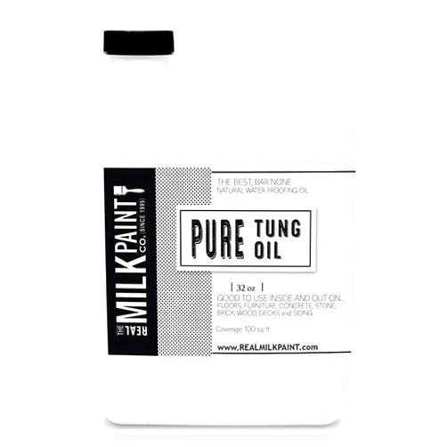 Real Milk Paint, Pure Tung Oil for Wood Finishing, Cutting Boards, Outdoor Furniture, Butcher Blocks, Wood Flooring, Food Grade, Waterproof, 32 oz