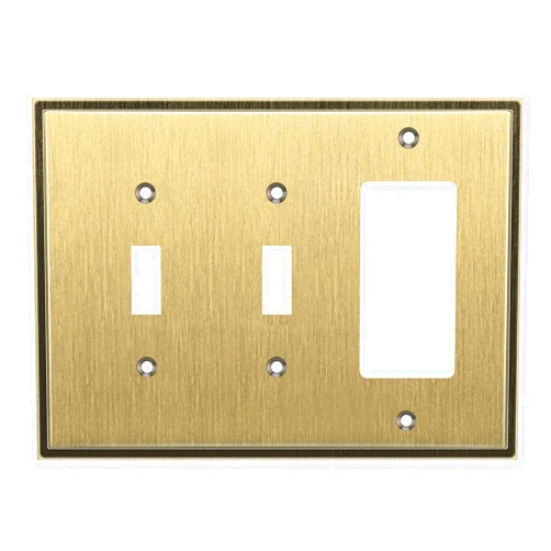 Cover Star Soft Modern Decorative Wall Plate Switch Plate Outlet Cover (Double Toggle/Single Decorator, Antique Brass)