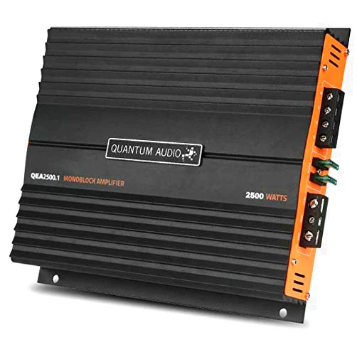 Quantum Audio QEA2500.1 2500W Max Class-D MonoBlock Car Subwoofer Amplifier Amp w/Remote Bass Control Knob