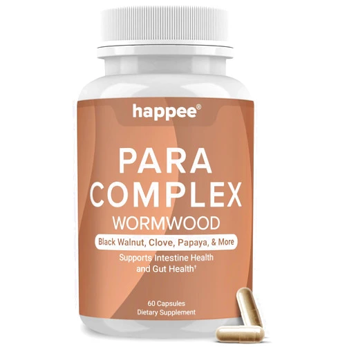 Happee ParaComplex Intestinal Guard for Humans with Wormwood Black Walnut Cloves Garlic & More – Complete Herbal Cleanse for Gut Health & Digestive Balance – 60 Capsules