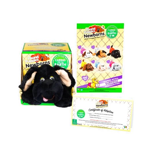 Basic Fun Pound Puppies Newborns Plush - Chill - Black, Eco Friendly