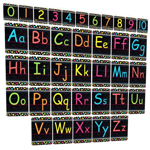 Adduster Bulletin Board Letters - ABC Alphabet Poster Classroom Decorating Set Toddler English Poster Kindergarten Elementary Classroom Nursery Home Wall Decoration（Blackboards）
