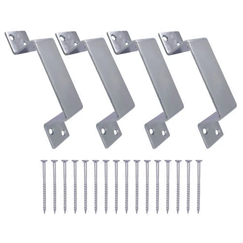 DAONEG 4 Pack Heavy Duty 2x4 Door Barricade Brackets |1 Pair Closed Bar Holder with Screws| 2.5” Wide Closed Barricade Bracket for 2 by 4 Board (4)