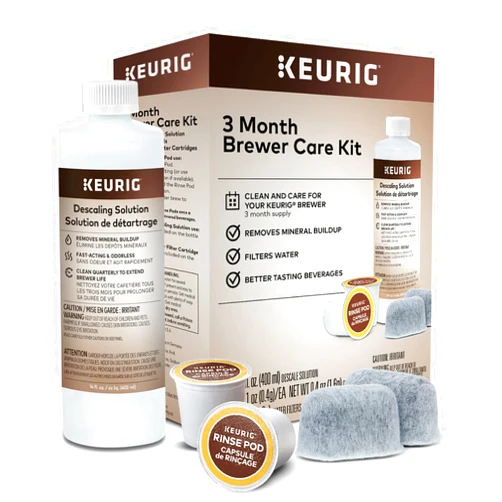Keurig 3-Month Brewer Maintenance Kit Includes Descaling Solution, Water Filter Cartridges & Rinse Pods, Compatible Classic/1.0 & 2.0 K-Cup Coffee Makers, 7 Count