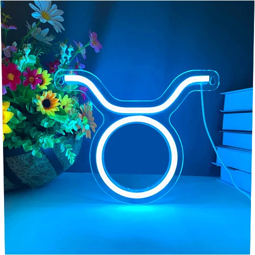 BerniceKelly The Zodiac Horoscope Neon Sign, Taurus LED Neon Signs for Wall Decor, Astrology Zodiac Horoscope Neon Lights Beautiful Spiritual Gift, Birthday Gift, Home Kids Room Decor Taurus