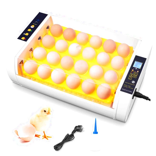 COOCHEER Egg Incubator(24 Eggs), Fully Automatic Digital Poultry Hatching Machine, Chicken Incubators for Hatching Eggs, Temperature Control & Humidity Control & Automatic Egg Turner