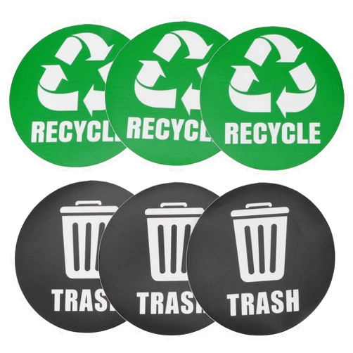 Yosoo 18Pcs Trash Sign, Environmental Label Recycle Trash Decal Stickers SelfAdhesive Waterproof Trash Can Decor