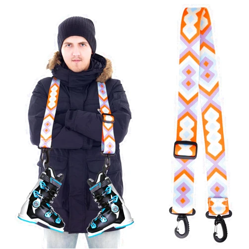 NQEUEPN Ski and Boot Carrier Straps, Adjustable Skate Strap with 360° Swivel Buckle Ski Shoulder Strap Roller Skate Leash Ski