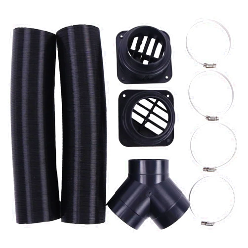 ZTUOAUMA 75mm Parking Heater Air Duct Vent Kit Hoses Clamps Y-Branch Connector Air Vent Outlets 102114340000 292100010025 Compatible with Eberspacher Webasto Air Diesel Parking Heaters