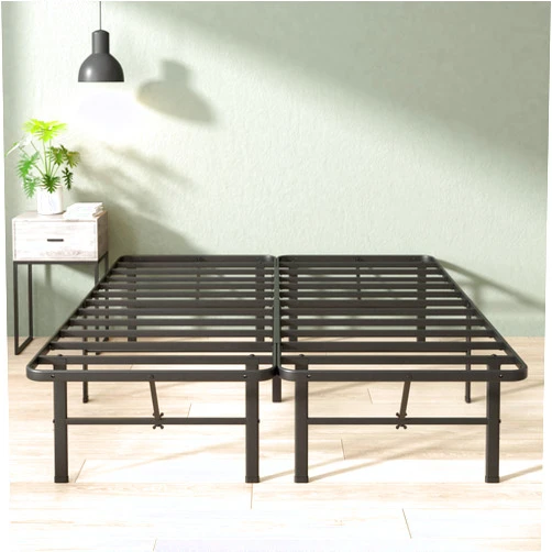 Zinus Rumi 14in Full Metal Bed Frame, Quick Assembly SmartBase® Mattress Foundation, Heavy Duty Sturdy Steel with No Box Spring Needed, Eco-Friendly Packaging, Black