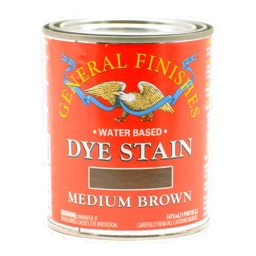 General Finishes Water Based Dye, 1 Pint, Medium Brown