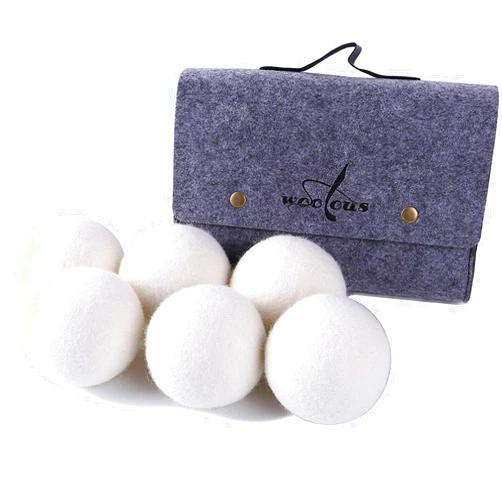 Woolous Reusable Wool Dryer Balls-XL 6 Pack - New Zealand Sheep Tumble Laundry Dryer Balls - Perfect Natural Dryer Balls for Reduce Wrinkles and Cut Drying Time