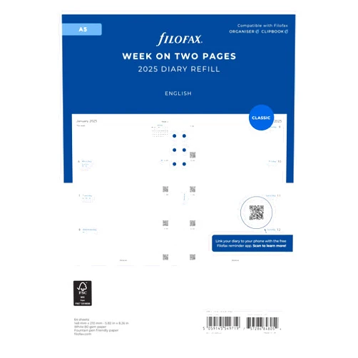 Filofax A5 Week on two pages English 2025
