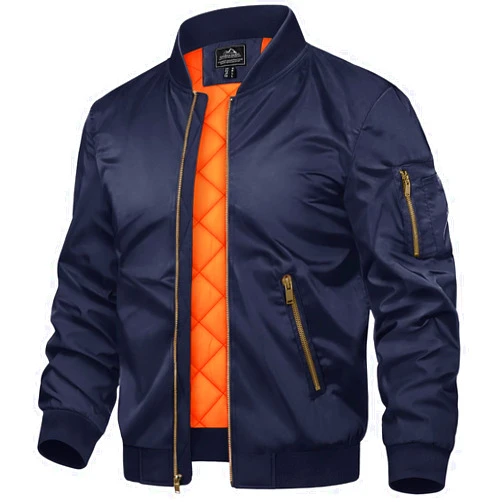 TACVASEN Men's Jackets-Bomber Jacket Fall Winter Warm Windbreaker Full Zip Casual Padded Coats