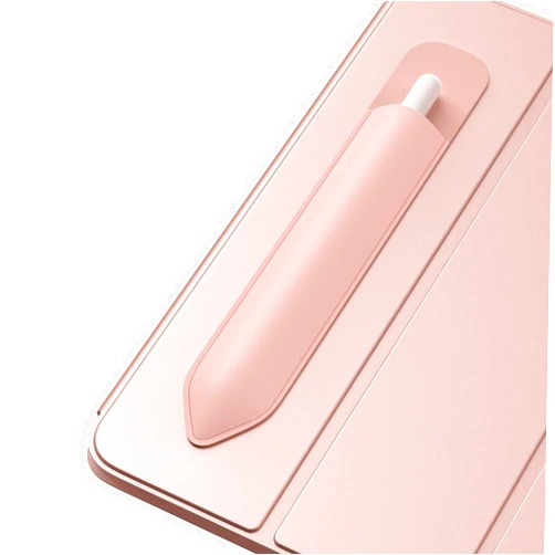 TiMOVO Pencil Holder Compatible with Apple Pencil Pro/Apple Pencil (USB-C)/Apple Pencil (1st & 2nd Gen), Elastic Pencil Pouch Adhesive Pen Sleeve Attached to iPad Case for Stylus, Rose Gold