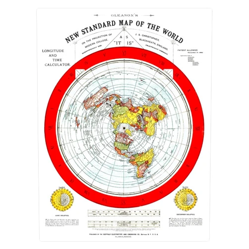 KWH Designs Alexander Gleason New Standard Map Of The World Flat Earth Bumper Sticker Vinyl Decal 5