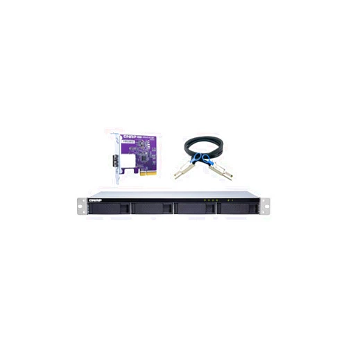 QNAP TL-R400S 4 Bay 1U Rackmount SATA 6Gbps JBOD Storage Enclosure. PCIe SATA Interface Card (QXP-400eS-A1164) Included