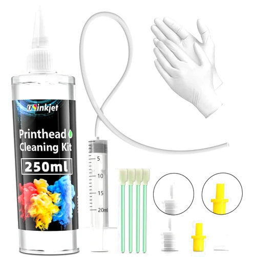 Osinkjet Printhead Cleaning Kit for Epson, 250ml Printer Cleaning kit for HP, Print Head Cleaning Solution for Canon, Printer Head Cleaner for Brother Inkjet Printers Nozzle