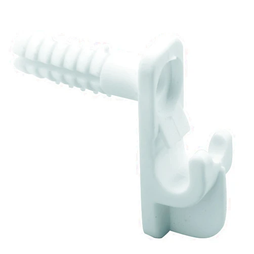 Prime-Line MP7017 Wire Shelf Back Wall Clip with Anchor (12 Pack), White