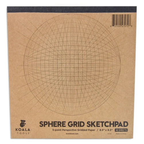 Koala Tools | Drawing Perspective (1 and 2-Point) Large Sketch Pad (5 Point)