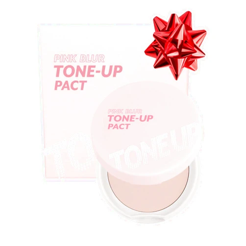 I'M MEME Compact - Tone-up Pact | Korean Pressed Setting Powder for Pink Blur Effect, with Calamine, Mattify Skin, 0.35 Oz